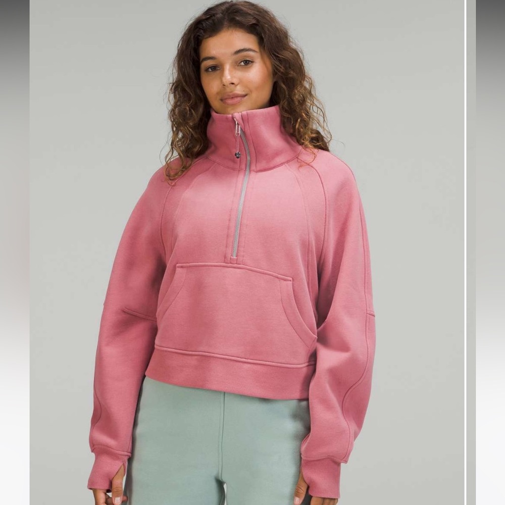 Lululemon scuba half zip in brier rose